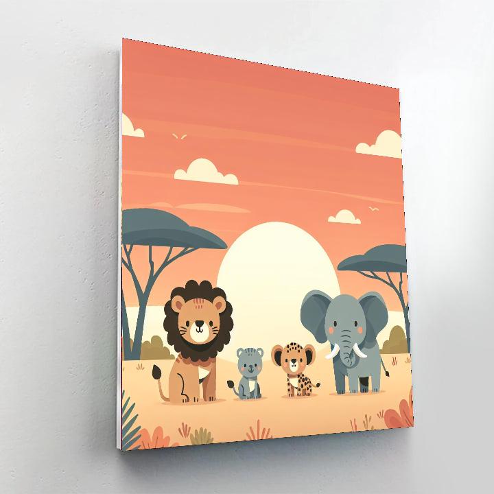 Safari Sunset Soirée Painting By Numbers Kit