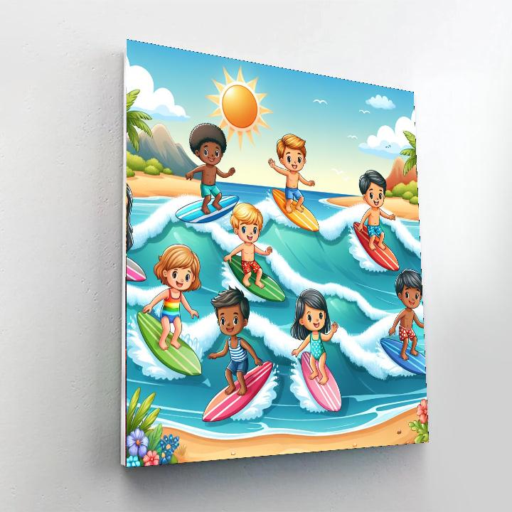 Summer Surf Fun Painting Number Kit