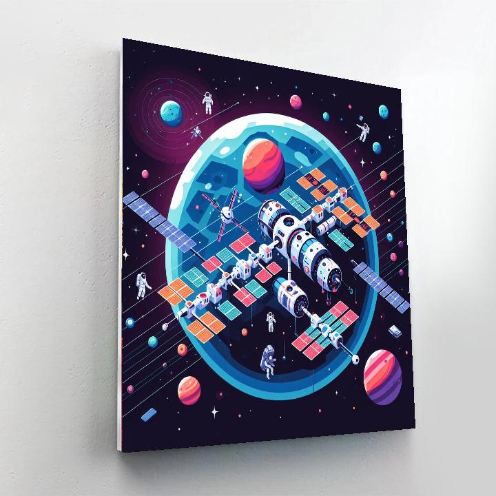 Outer Space Station Painting By Numbers Kit