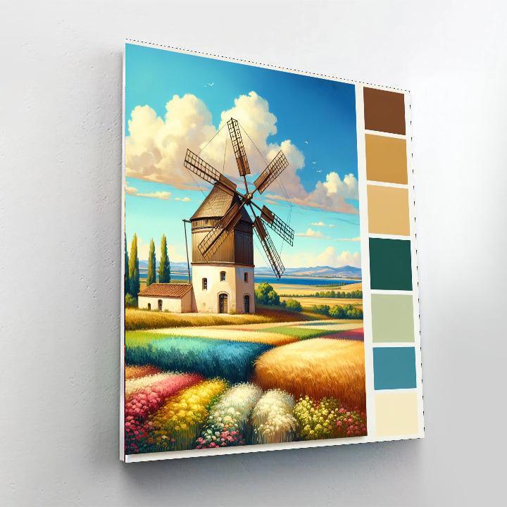 Breezy Windmill Scene Numbered Painting Kits