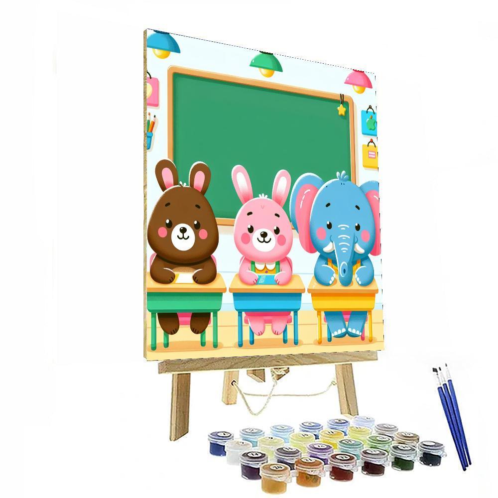 Playful Animal School Numbered Painting Kits