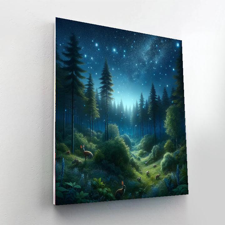 Mystical Nighttime Forest Paint By Number