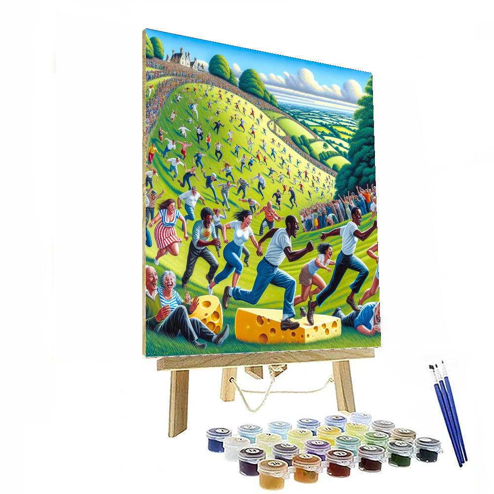 Cooper's Hill Cheese Rolling Festival - Gloucestershire, England Painting Number Kit