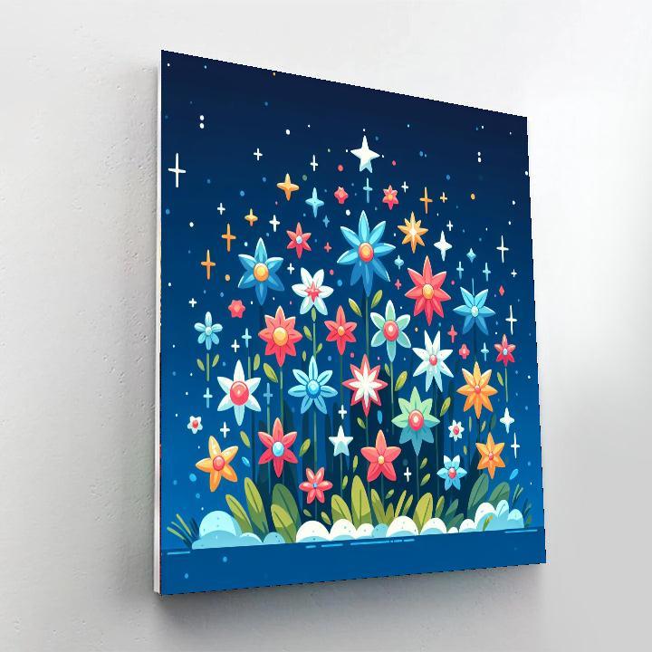 Glittering Galaxy Garden Number Painting