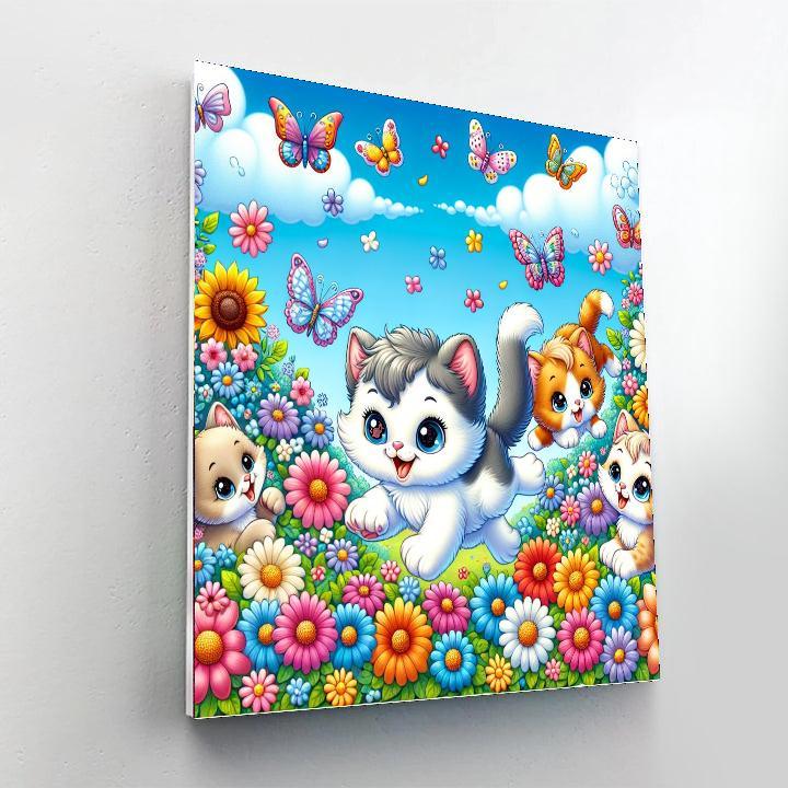 Kittens In The Garden Paint By Numbers