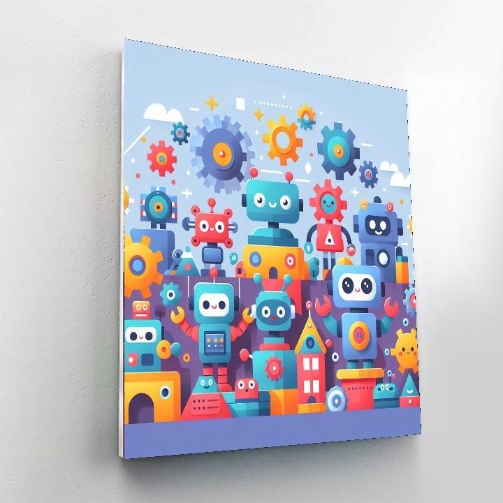 Playful Robot World Paint By Numbers Kits