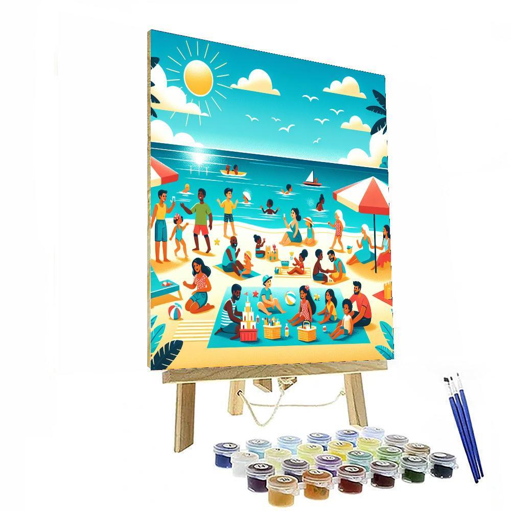 Charming Beach Picnic DIY Paint By Numbers