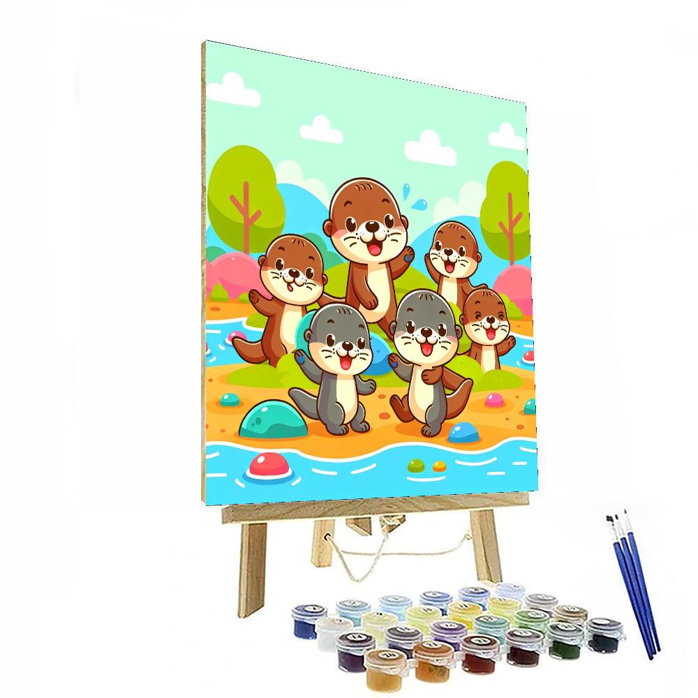 Otter's Riverbank Revelry Paint By Numbers