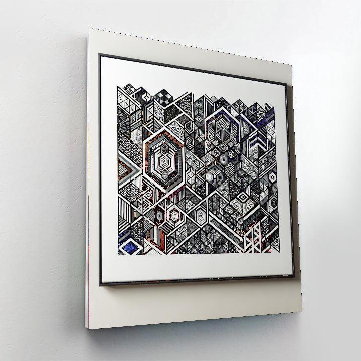 Monochrome Mosaic Wall Art Paint By Number