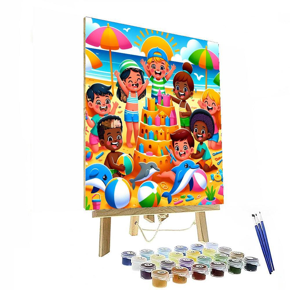 Joyful Beach Adventure Painting Number Kit