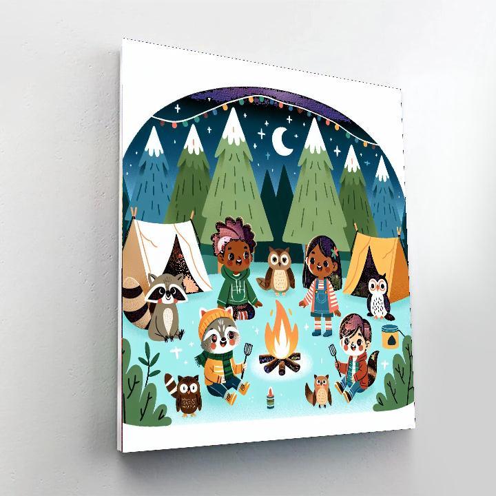 Forest Critter Campout Paint By Color