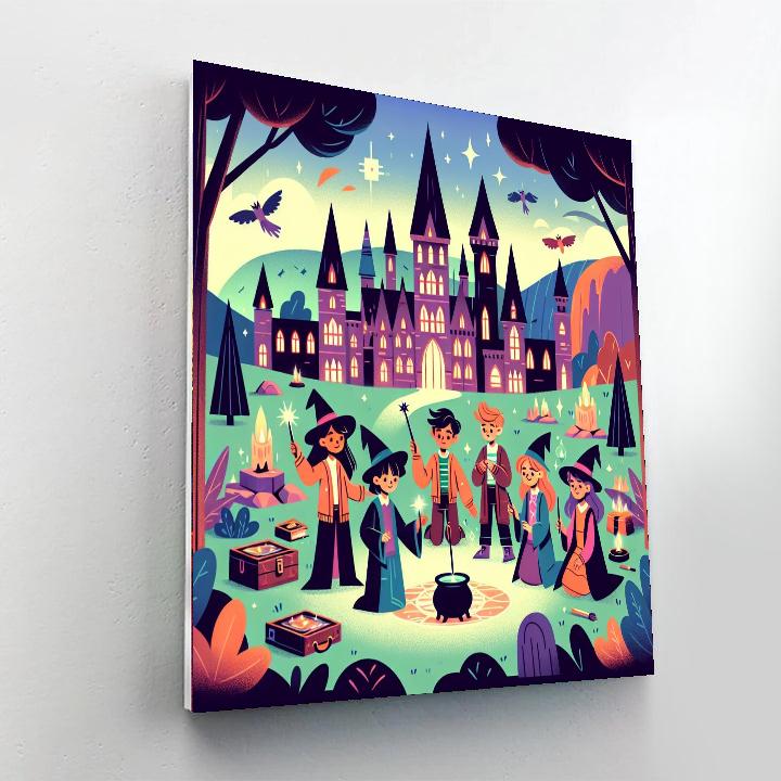 Fantasy Wizard School Paint By Numbers Art