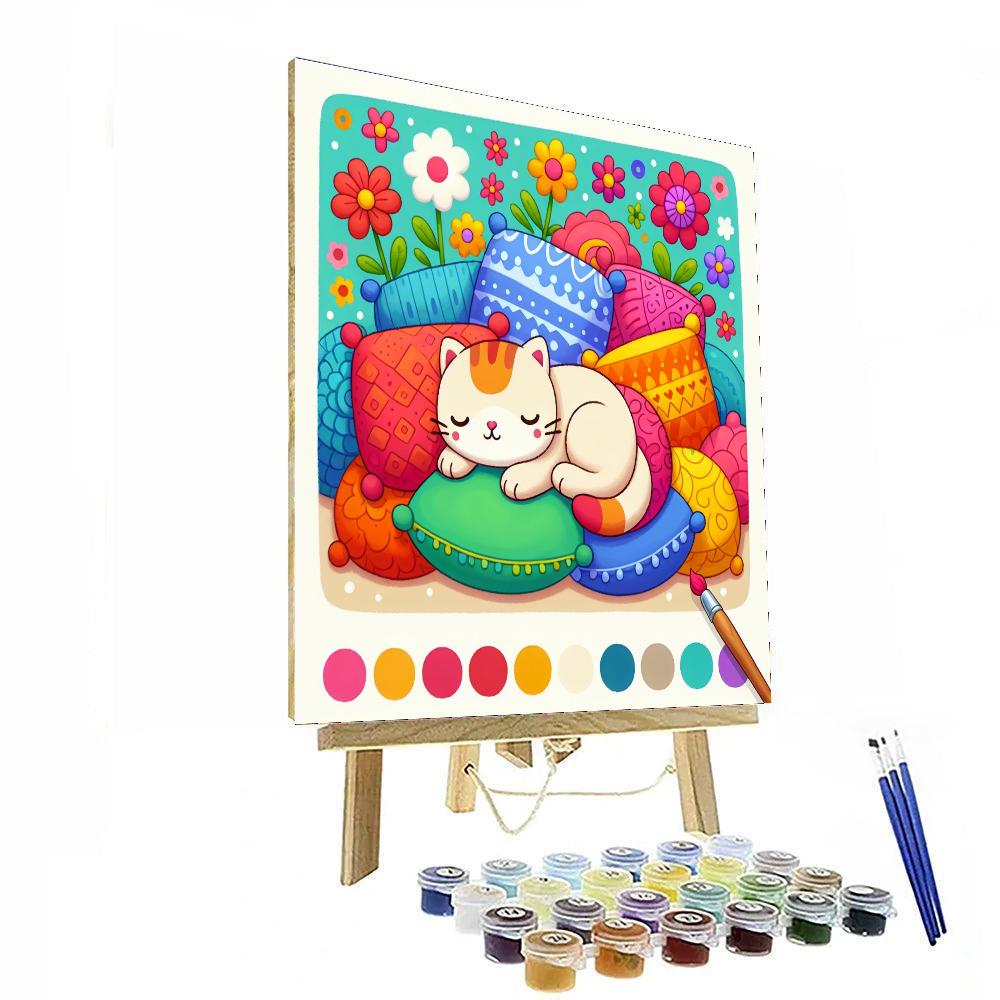 Snoozy Cat Nap Numbered Painting Kits