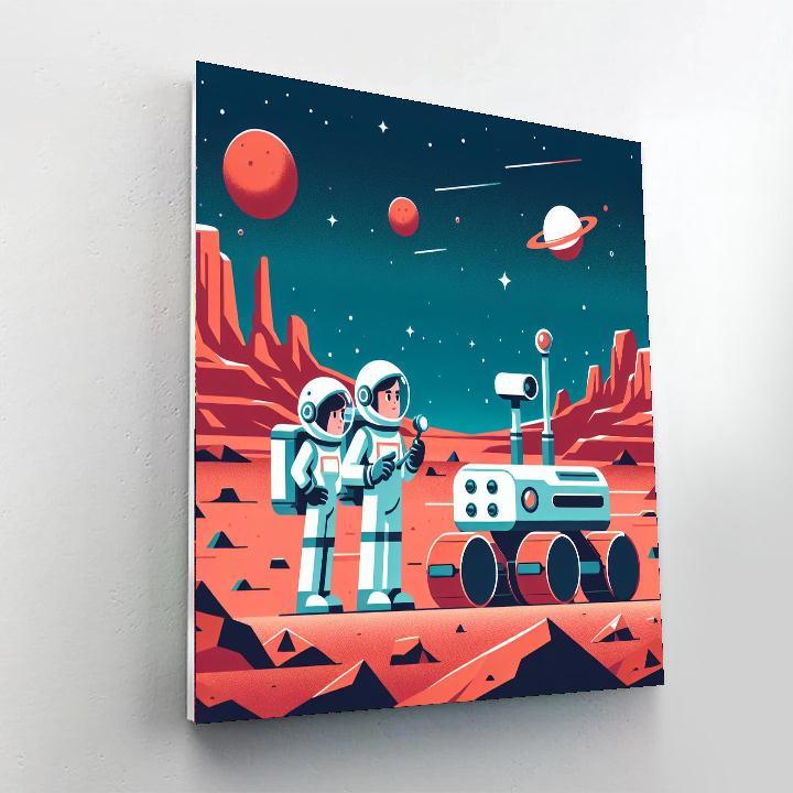 Astronauts Exploring The Red Planet Paint By Number