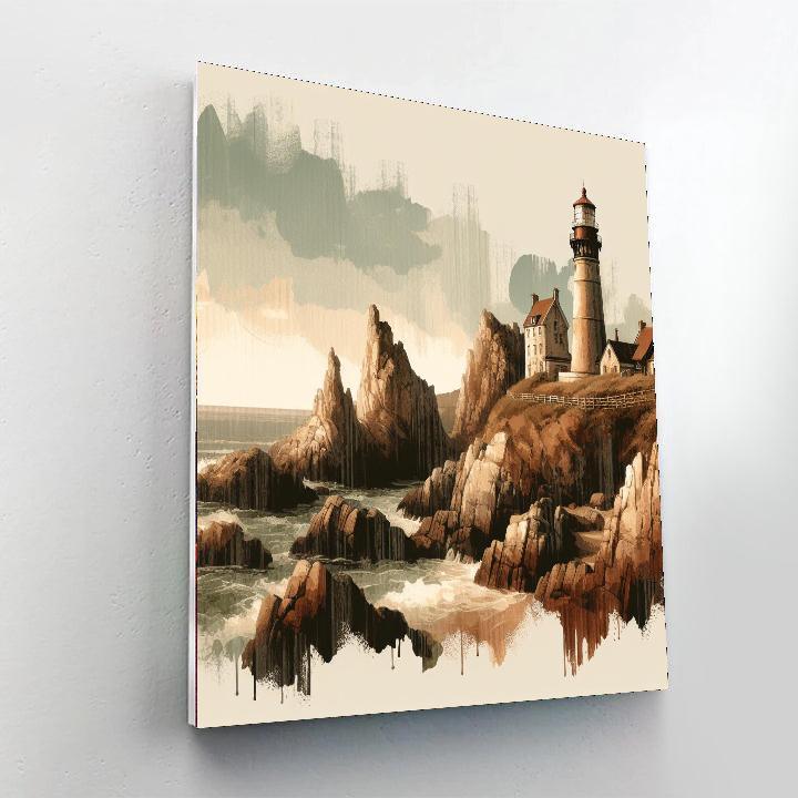 Historic Coastal View Painting By Numbers Kit