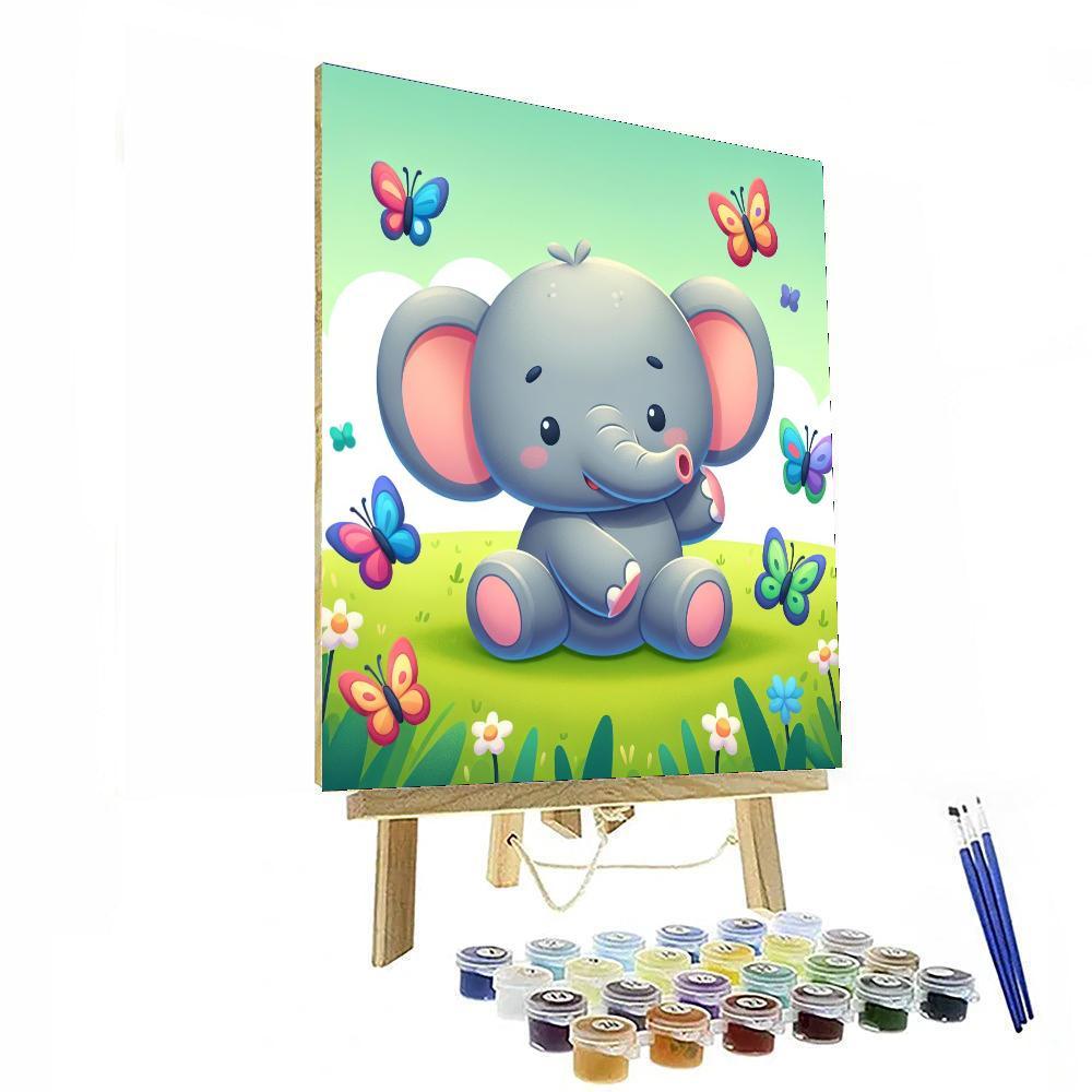 Cuddly Baby Elephant Painting By Numbers Kit