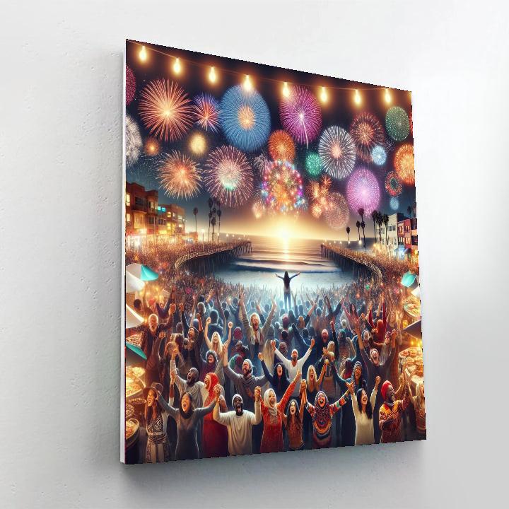 Valparaíso New Year’s Fireworks Number Painting