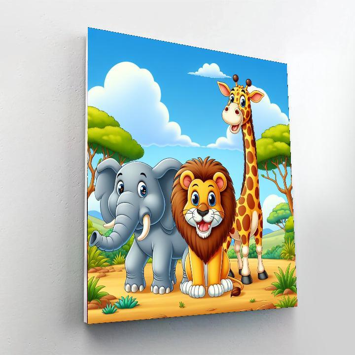 Safari Fun Paint By Numbers Art