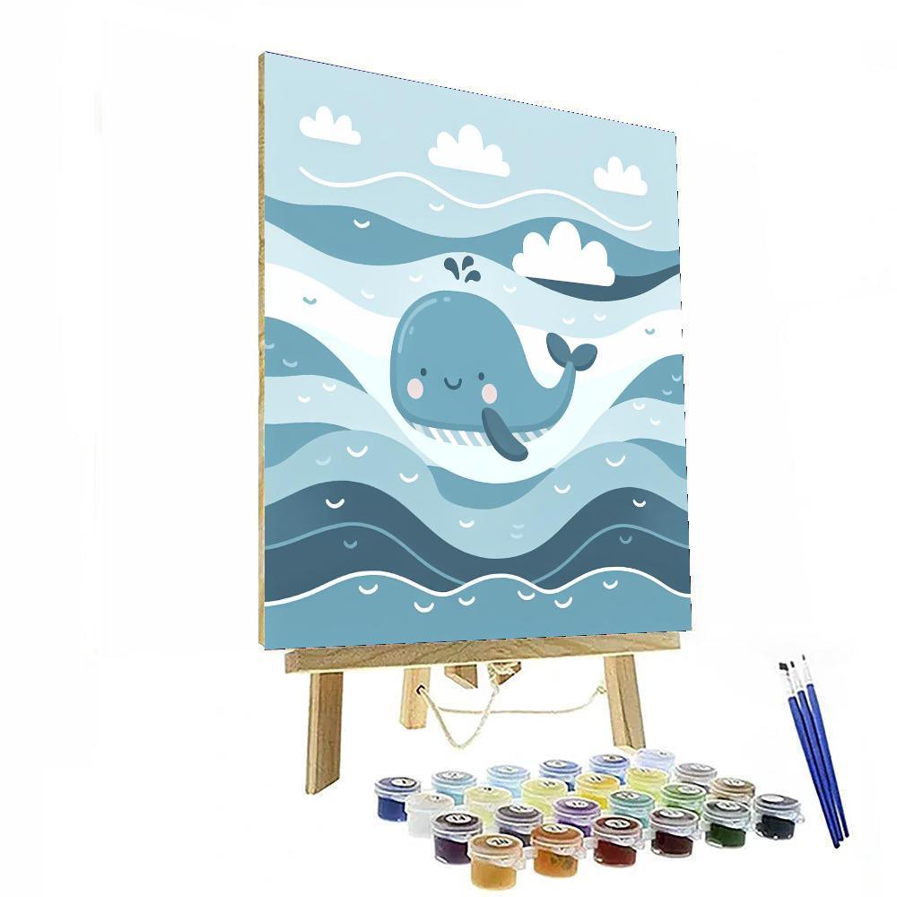 Friendly Whale Waves Paint By Color