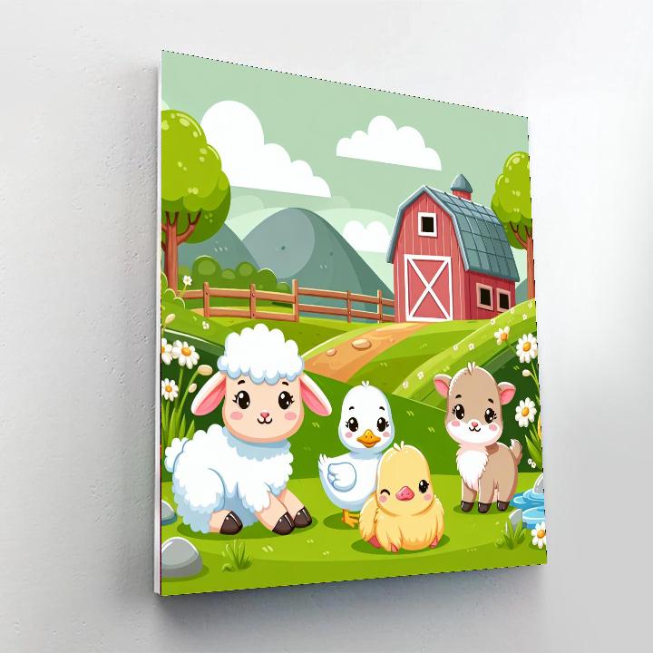Cuddle Time With Baby Animals Painting By Numbers Kit