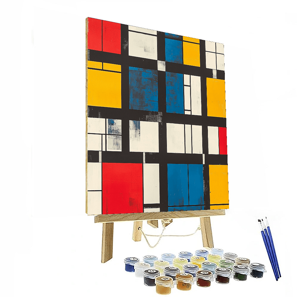 Piet Mondrian Inspired Mondrian's Urban Echoes  Paint By Numbers Kits