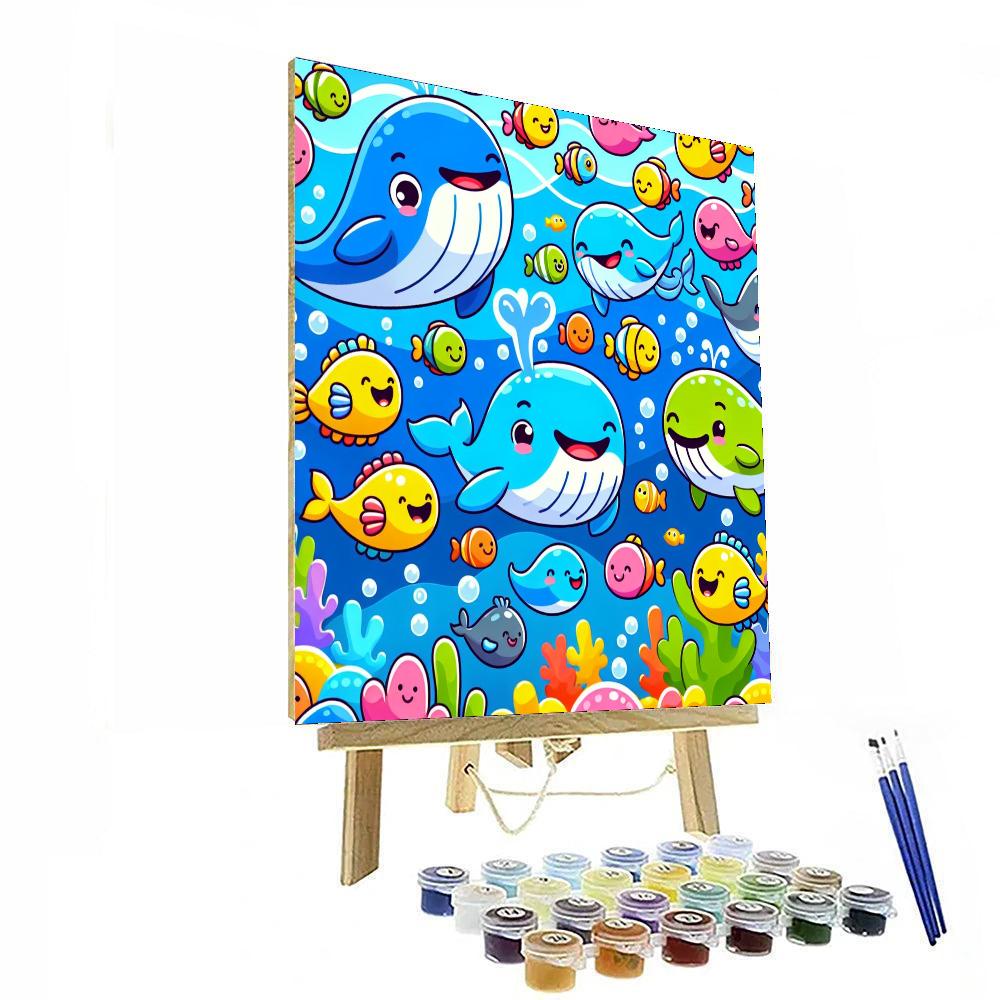 Charming Whales Painting Number Kit
