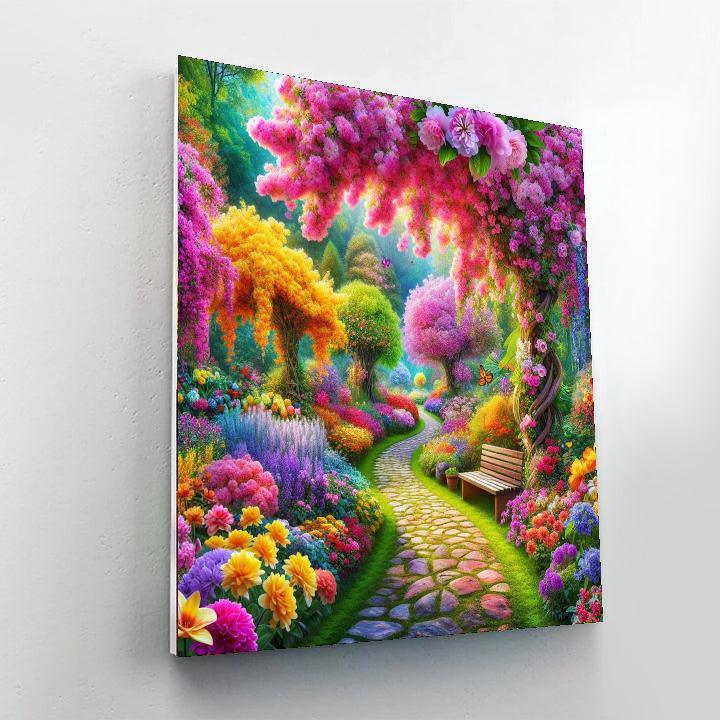 Floral Garden Pathway Paint By Number