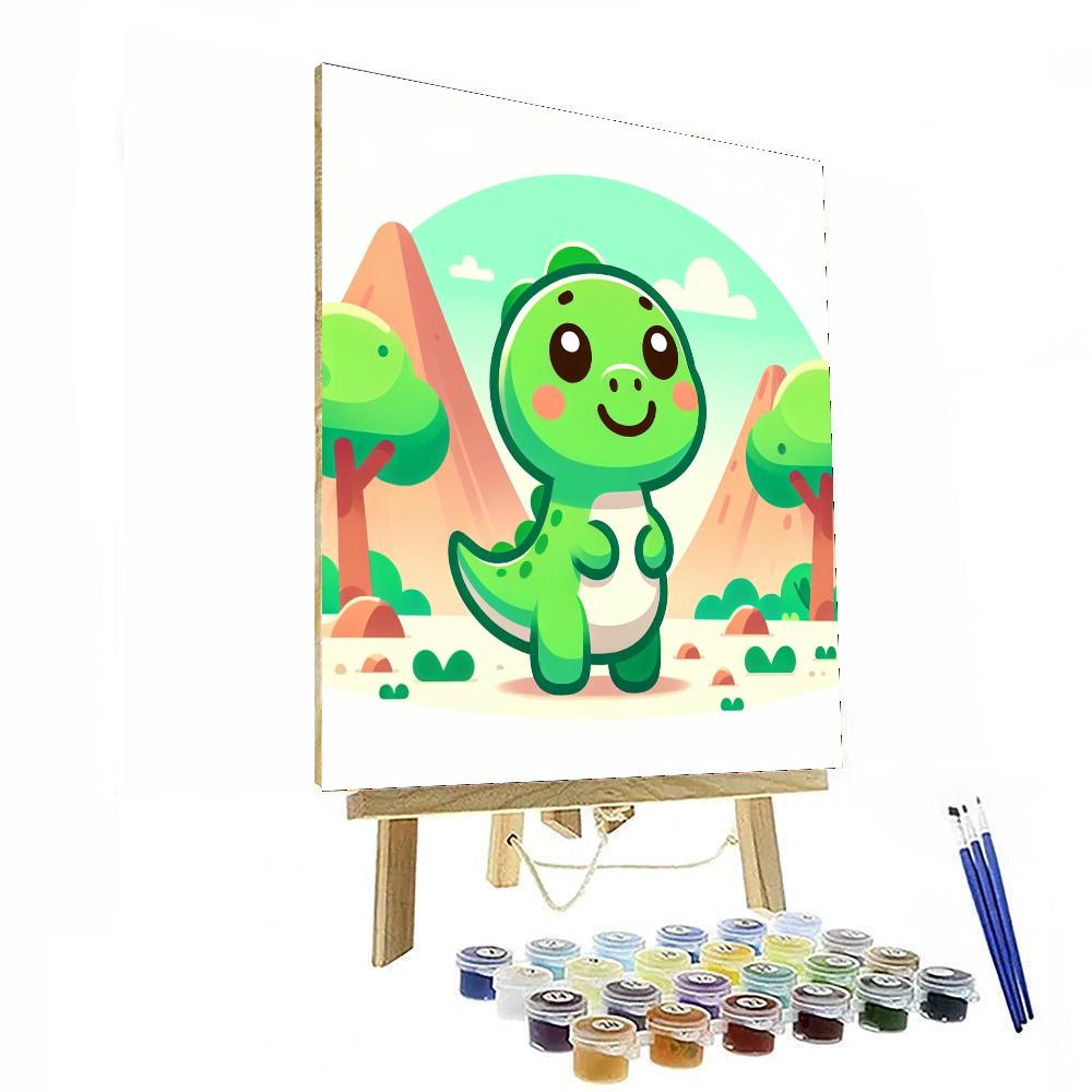 Charming Little Dinosaur Paint By Numbers Art