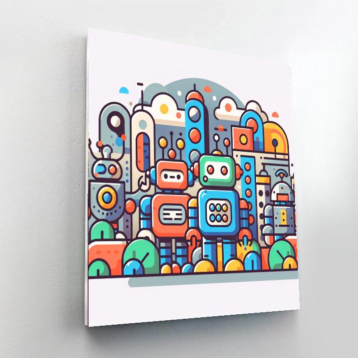 Futuristic Robot Land Paint By Numbers Kits