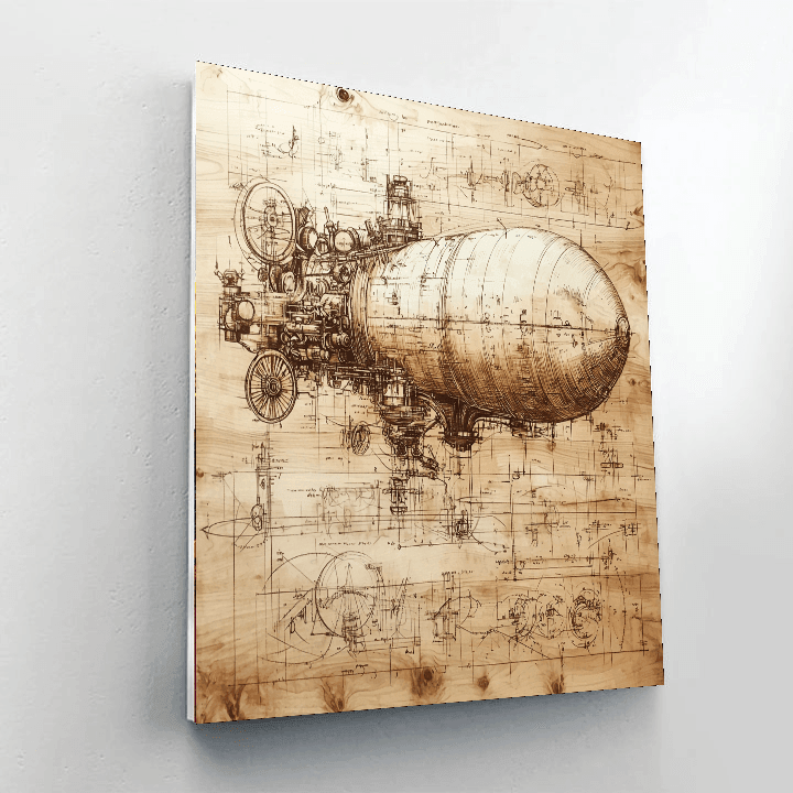 Leonardo Da Vinci Inspired Da Vinci's Inventive Mechanisms  Paint By Numbers Art