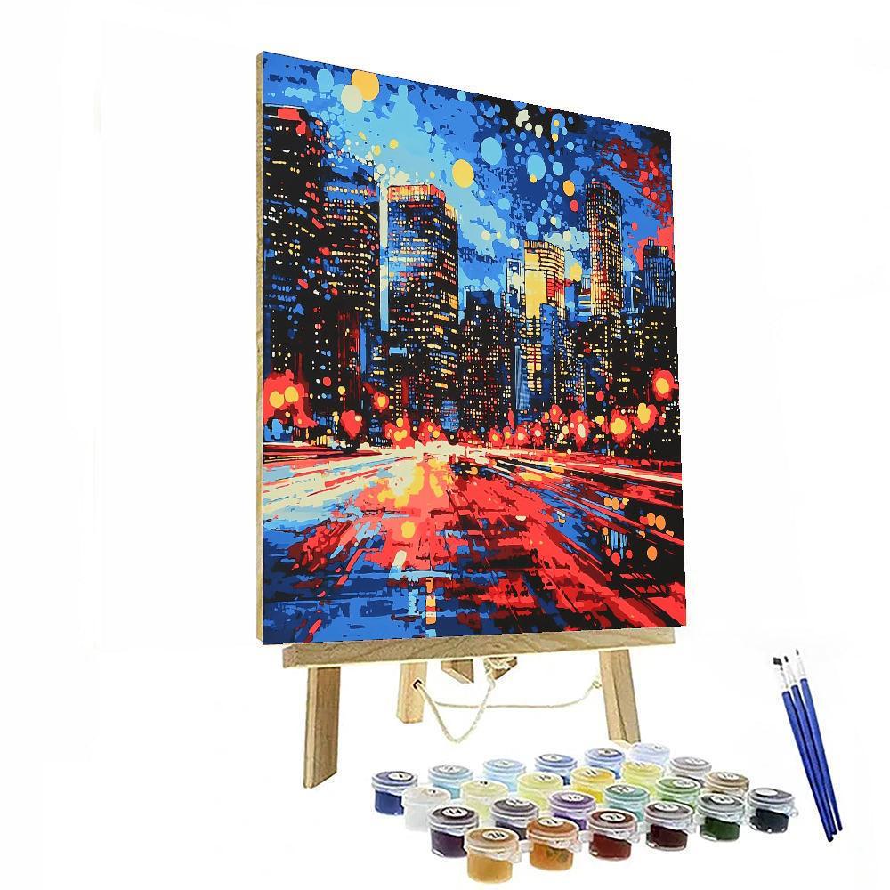 Roy Lichtenstein Inspired Pop Art City Lights  DIY Paint By Numbers