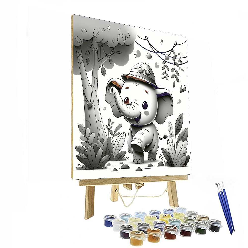 Jolly Elephant Adventure Painting By Numbers Kit