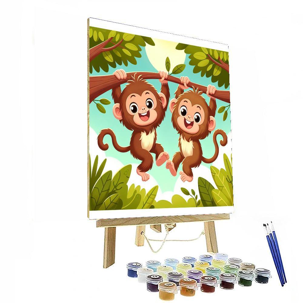 Mischievous Little Monkeys Paint By Number