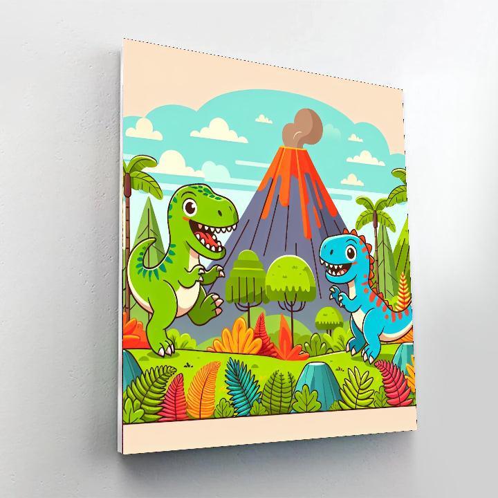 Dino Exploration Zone Painting Number Kit