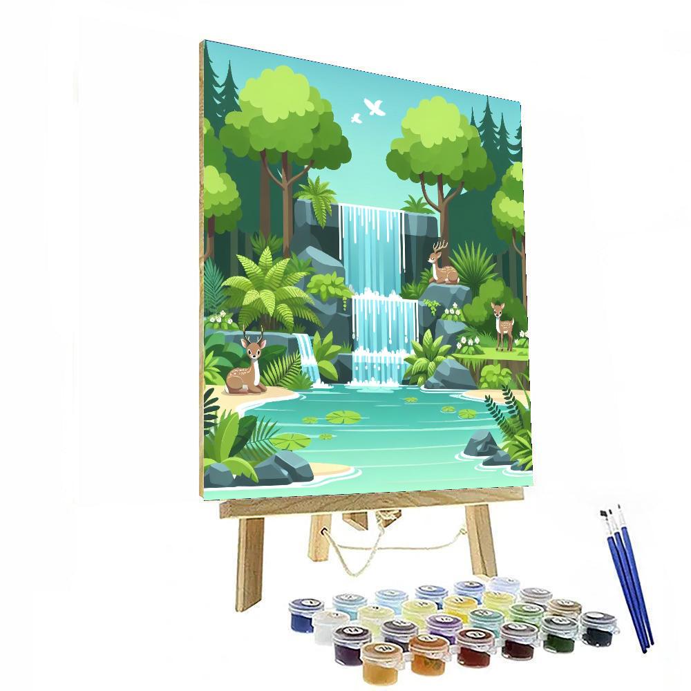 Wondrous Waterfall Vista Number Painting