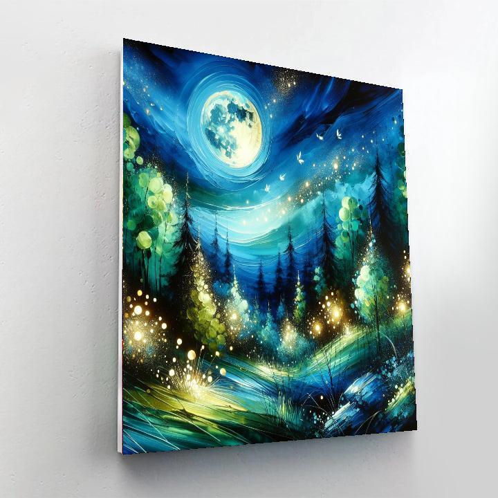 Magical Forest Night Scene Painting By Numbers Kit