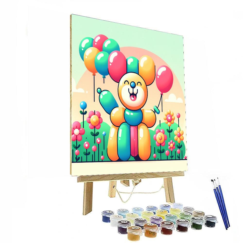 Happy Balloon Dog Numbered Painting Kits