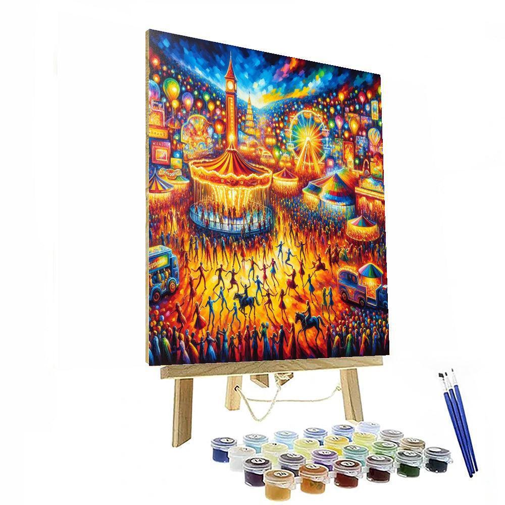 Colorful Carnival Lights Paint By Number
