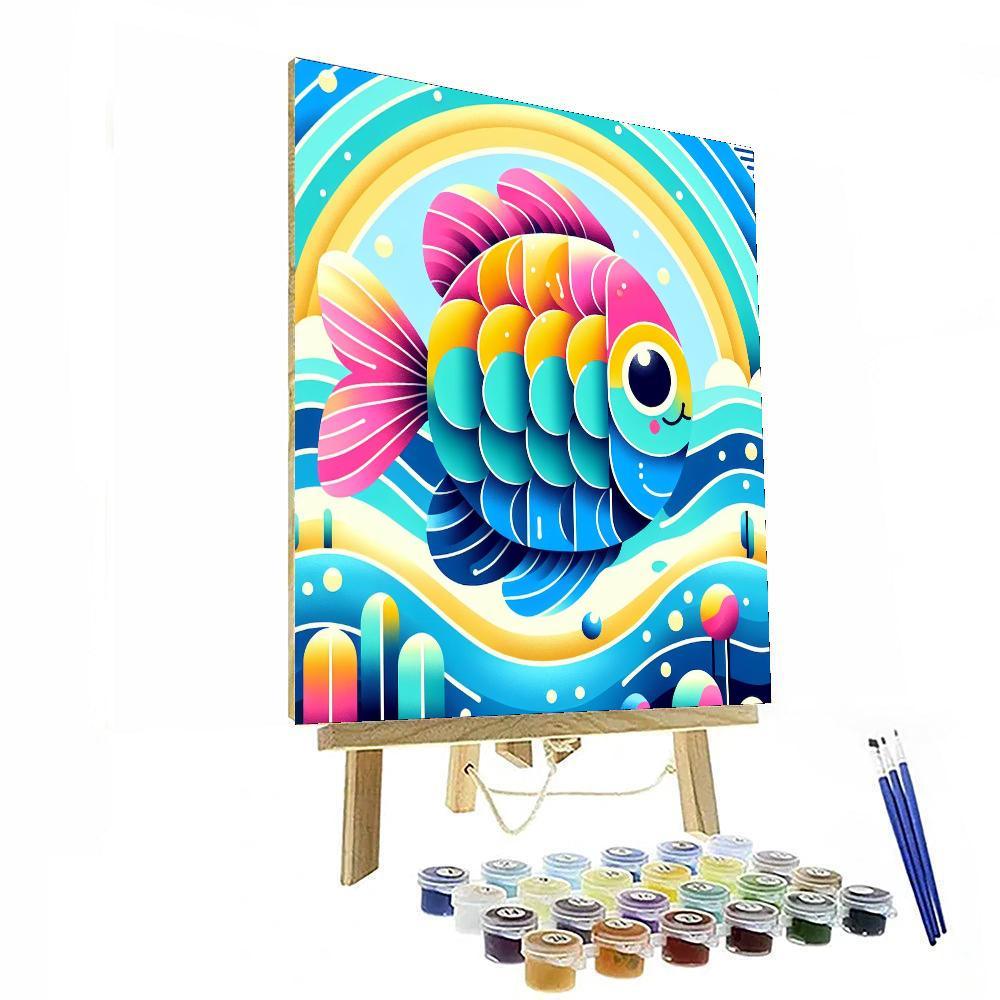 Happy Rainbow Fish Paint By Number