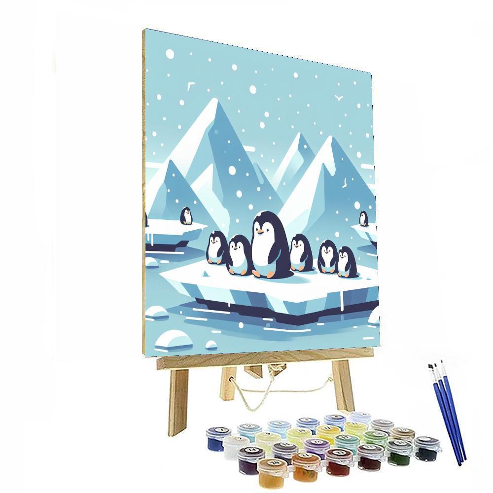 Peaceful Penguins Paint By Numbers Art