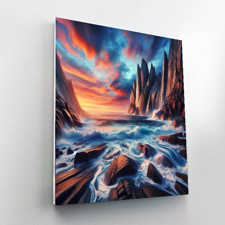 Dramatic Sunset Cliffs Number Painting