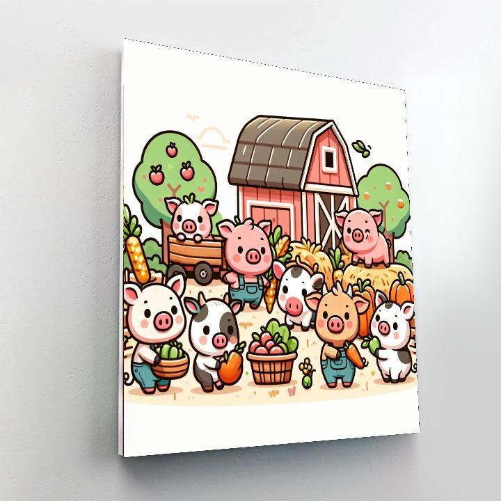 Farmyard Harvest Celebration Paint By Number
