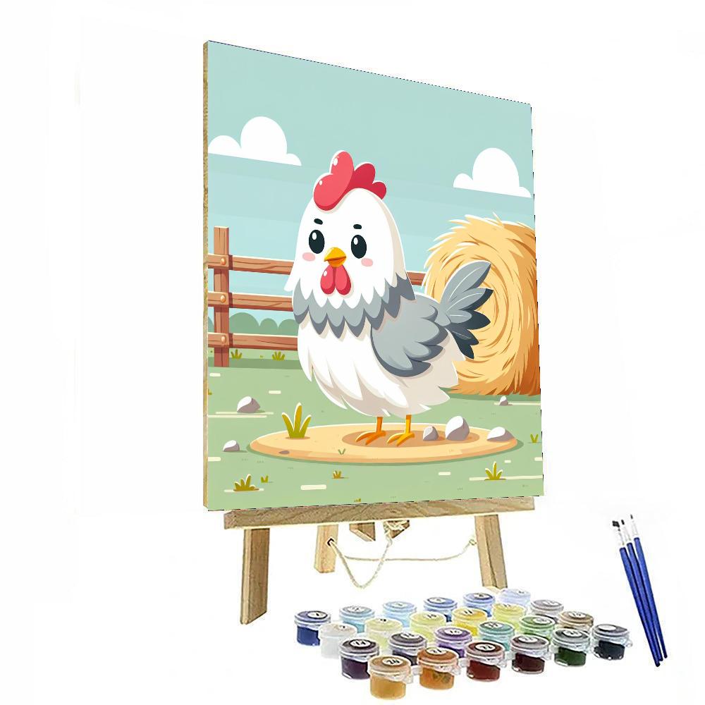 Silly Silkie Chicken Paint By Numbers Art