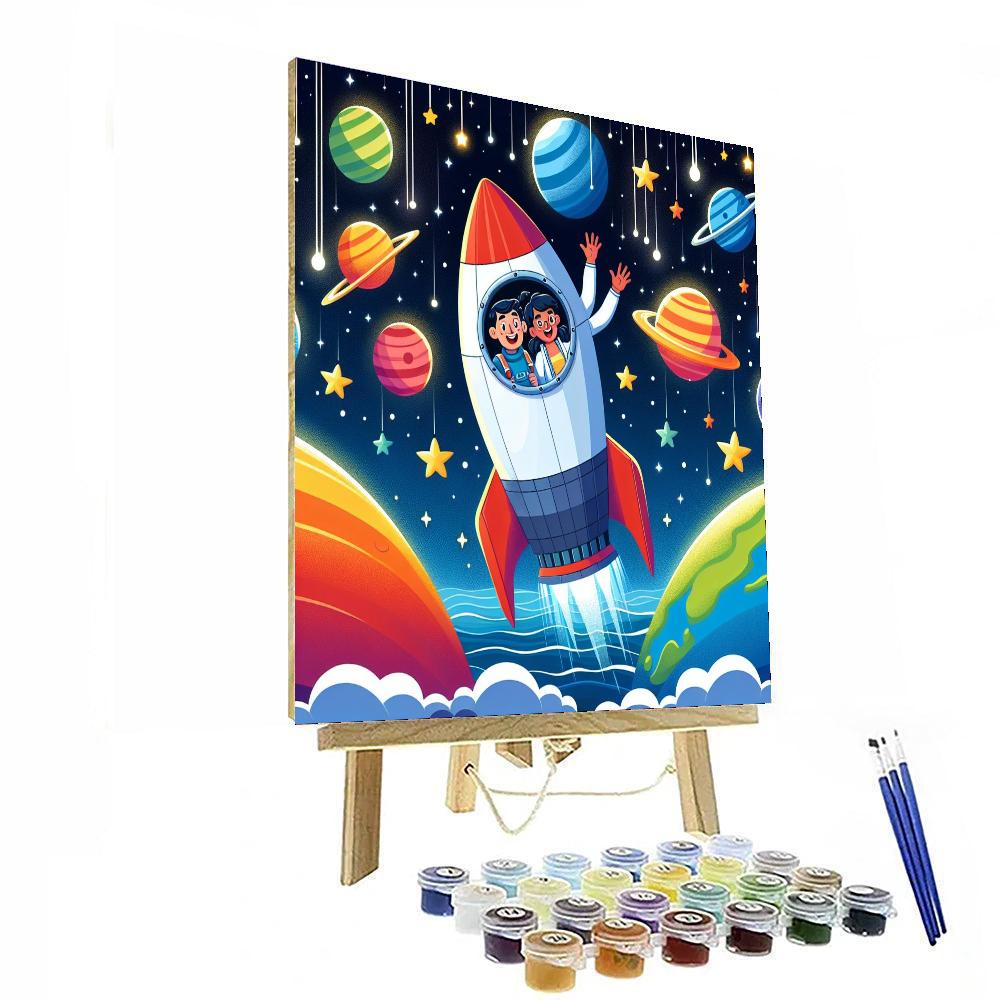 Playful Space Odyssey Paint By Numbers Art