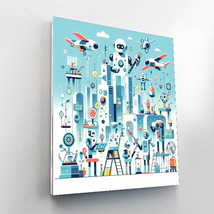 Robot Discovery Quest DIY Paint By Numbers