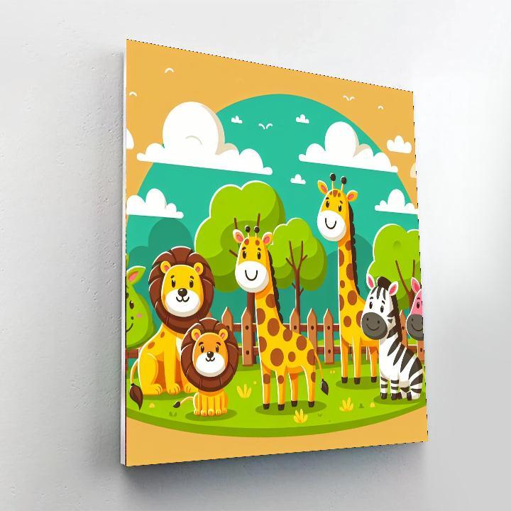 Lively Zoo Animals Paint By Number