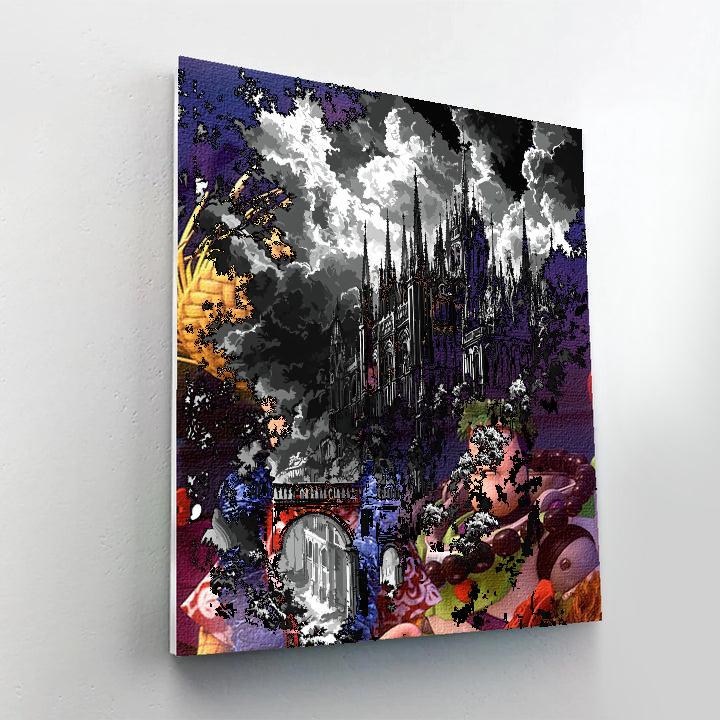Doré Inspired Gothic Cathedral Silhouette  Paint By Numbers