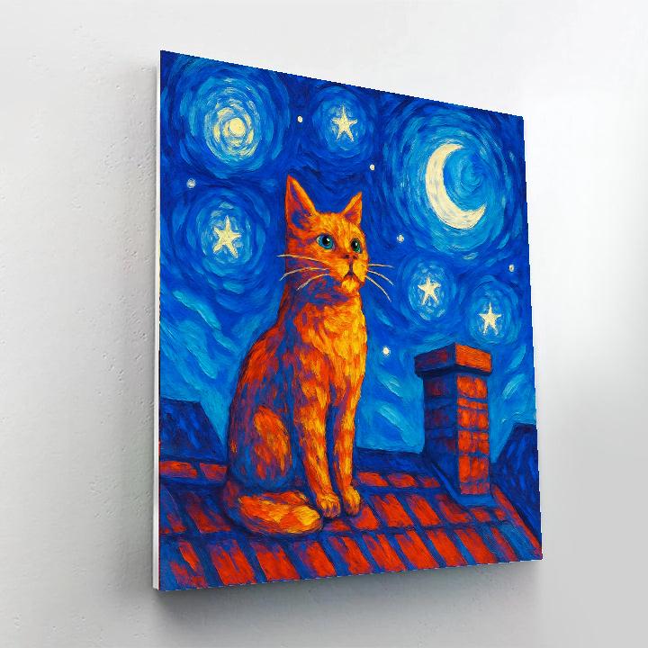 Cat's Mystical Night Numbered Painting Kits
