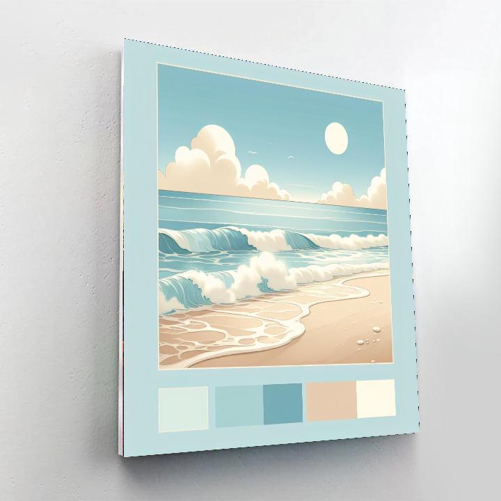 Gentle Waves And Sandy Shores Painting By Numbers Kit