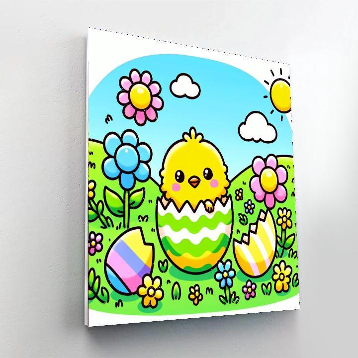 Cheery Chicks Paint By Numbers Art